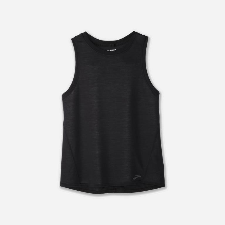 Brooks Distance Women's Running Tank Top UK Online - Black (XNVPY1670)